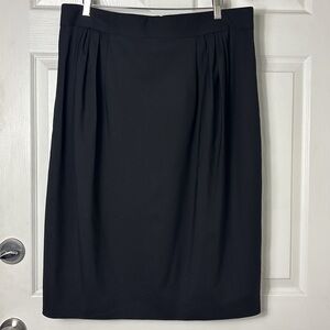 NEW M.M. LaFleur Black Teresa 1.0 Skirt size 16 washable wool twill career skirt